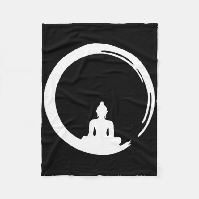 Cobertor De Velo Enso, Zen, Círculo, Símbolo Budismo Buda Meditação (Frente)