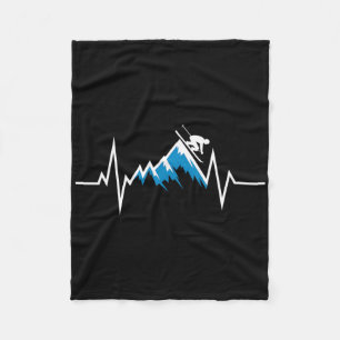 Cobertor De Velo Entusiasta de Skiting Heartbeat de Esqui Alpino
