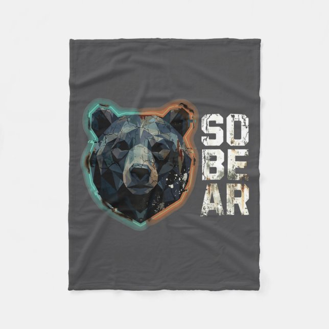Cobertor De Velo Epic Pun Sober Bear SoBear Recovery Sobriety (Frente)
