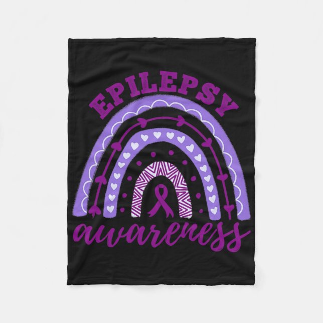 Cobertor De Velo Epilepsia Consciência Mês Arco-Íris (Frente)
