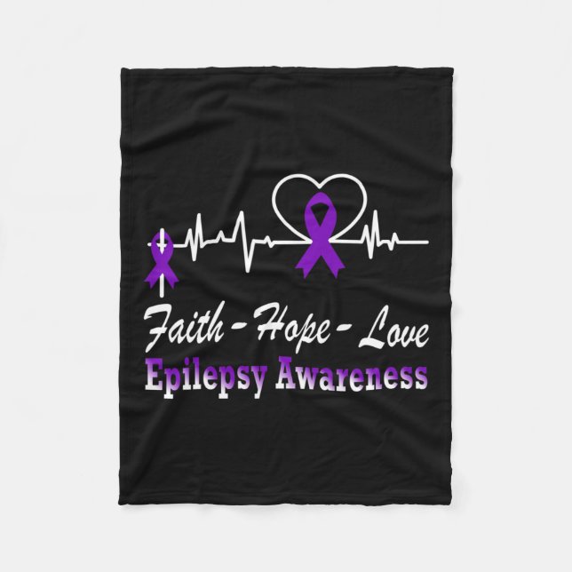 Cobertor De Velo Epilepsia Sensibilização Roxo Fita Epilepsia Crist (Frente)