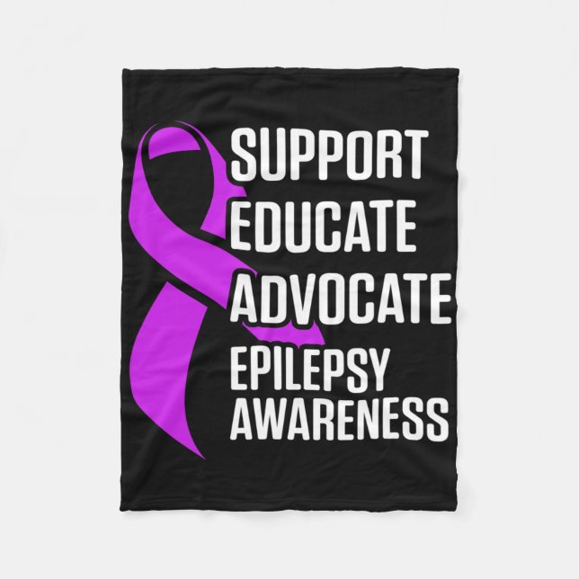 Cobertor De Velo Epilepsy Awareness Educate Epileptic Warrior Survi (Frente)