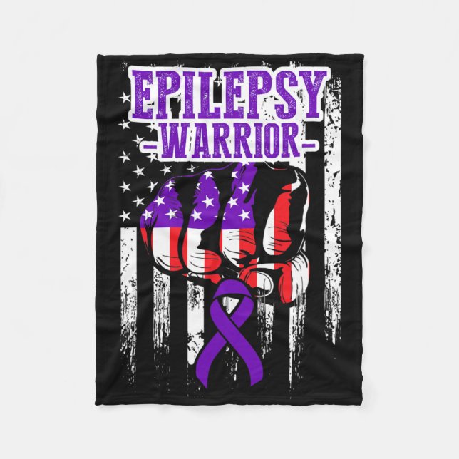 Cobertor De Velo Epilepsy Awareness Epileptic Warrior Survivor 22  (Frente)