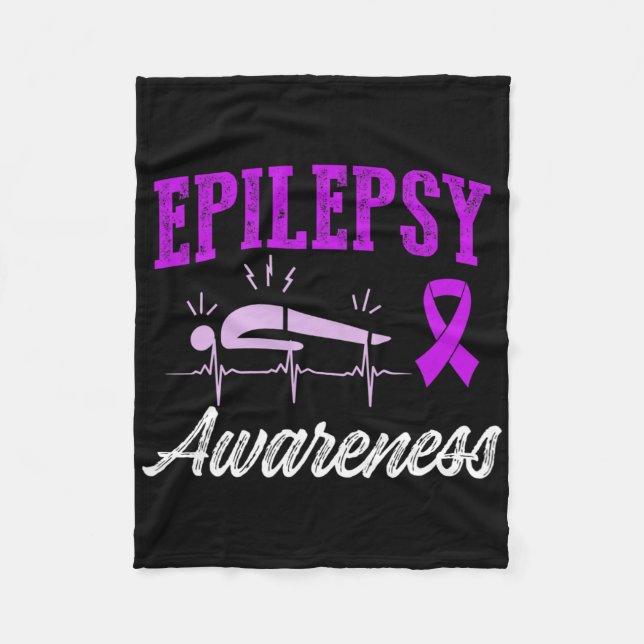 Cobertor De Velo Epilepsy Awareness Epileptic Warrior Survivor 25  (Frente)