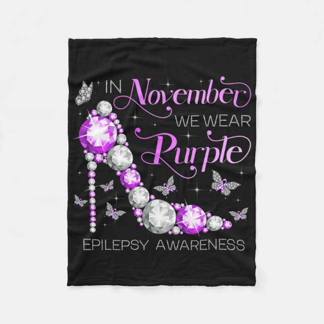 Cobertor De Velo Epilepsy Awareness In November We Wear Purple Butt (Frente)