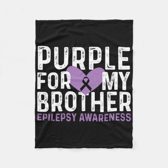 Cobertor De Velo Epilepsy Awareness Purple For My Brother Ribbon  (Frente)
