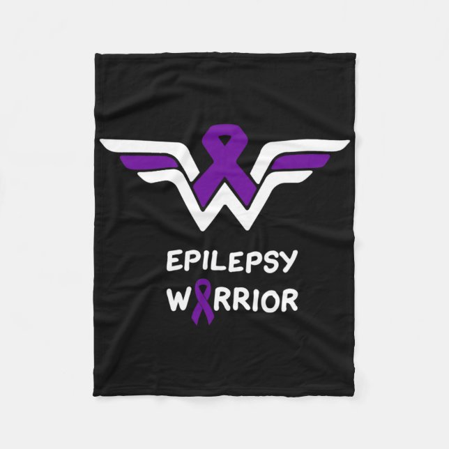 Cobertor De Velo Epilepsy Awareness Warrior Support Survivor Purple (Frente)