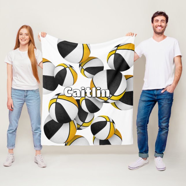 Cobertor De Velo equipe de basquetebol em ouro negro colabora com d (In Situ)