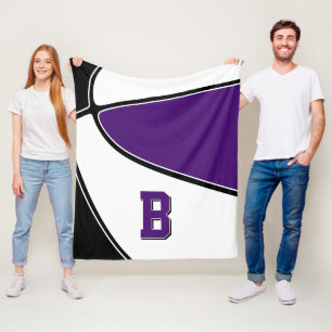 Cobertor De Velo equipe de basquetebol preto roxo cores rapazes rap