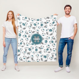 Cobertor De Velo equipe de cinzas colorida meninas bolas de futebol