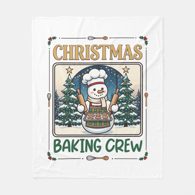 Cobertor De Velo Equipe de Confeitaria de Natal Boneco de Neve Chef (Frente)