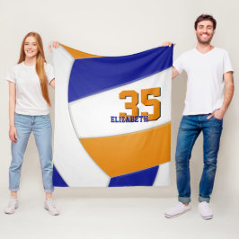 Cobertor De Velo equipe de laranja azul colorido de vôlei gigante