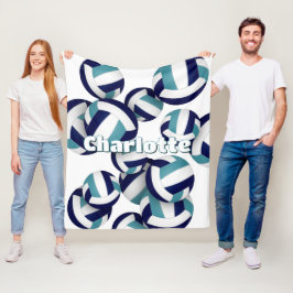 Cobertor De Velo Equipe de vôlei azul-marinho colorido do decor da 