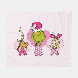 Cobertor De Velo Equipe do Grinch em Retrato de Pink Valentine