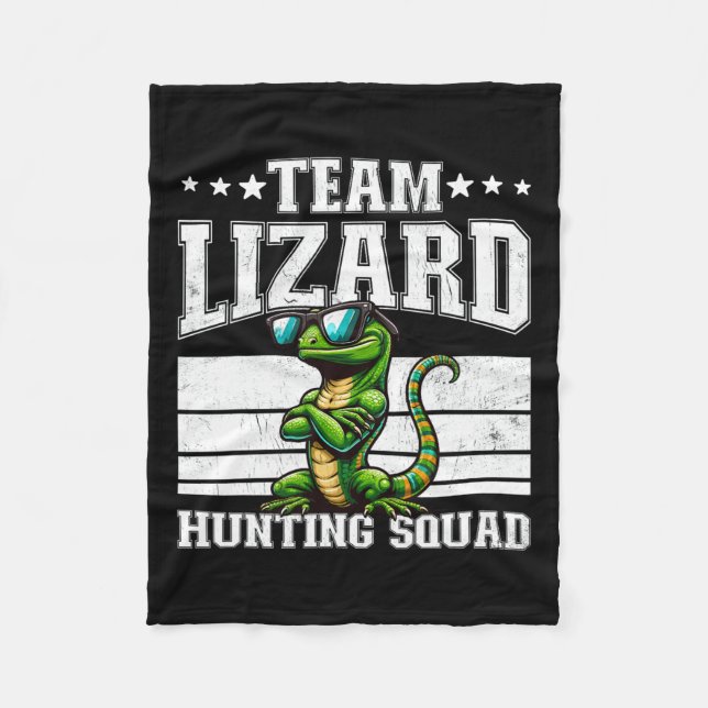 Cobertor De Velo Equipe Lizard Caçando Esquadrão Funny Retro Gecko  (Frente)