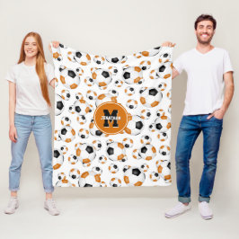 Cobertor De Velo equipe negra cor laranja seleção de meninos futebo