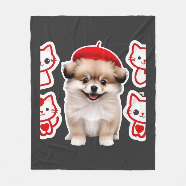 Cobertor De Velo Equipe Paris Pup & Kitty � Cachorro e Gato com Boi (Frente)