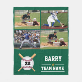 Cobertor De Velo Equipe Personalizada de Nome da Colagem de Fotos d