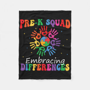 Cobertor De Velo Equipe Pré K Abraçando Diferenças Autismo Sped Pro