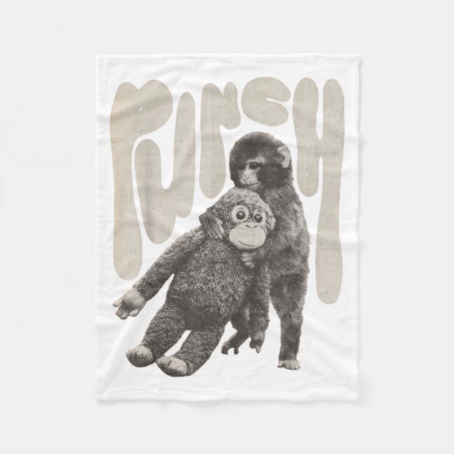 Cobertor De Velo Equipe Retro Punch Bebê Macaco (Frente)