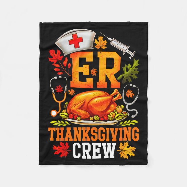 Cobertor De Velo Er Thanksgiving Crew Nurse Emergency Room Register (Frente)
