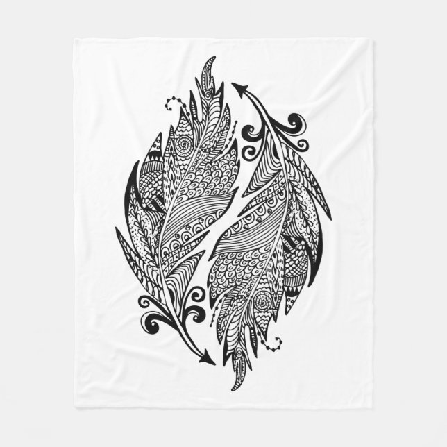 Cobertor De Velo Esboço inspirado das penas (Frente)