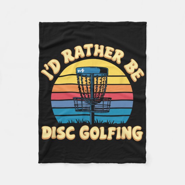 Cobertor De Velo Esboço Retro de Golfe de Disco, Eu Preferiria Esta (Frente)