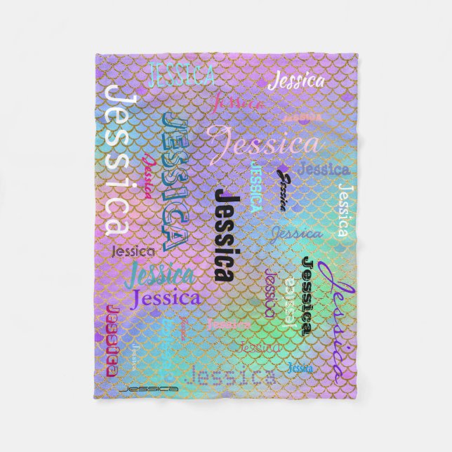 Cobertor De Velo Escalas brilhantes personalizadas da sereia da (Frente)