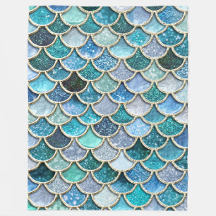 Cobertor De Velo Escalas de prata da sereia do brilho da faísca