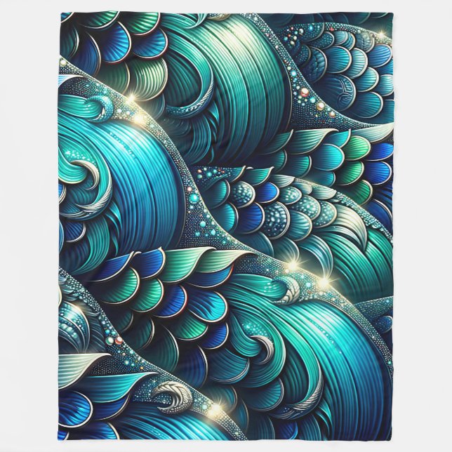 Cobertor De Velo "Escalas de Sereia Iridescentes" (Frente)