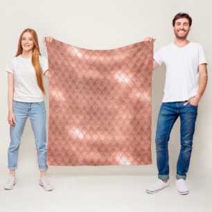 Cobertor De Velo Escamas de Dragão Brilhantes em Rosa Dourado