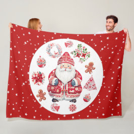 Cobertor De Velo Escandinavo Papai Noel Vermelho Grande