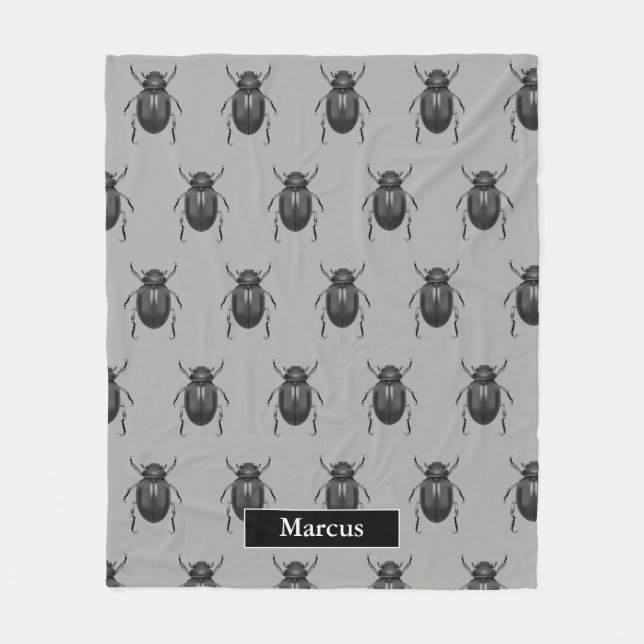 Cobertor De Velo Escarabetas Egípcias cinzas (Frente)