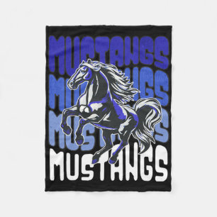 Cobertor De Velo Escola Espírito Mascote Mustang Equipe Esportiva F