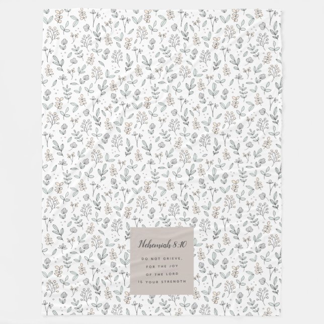 Cobertor De Velo Escritura Nehemiah 8:10 (Frente)