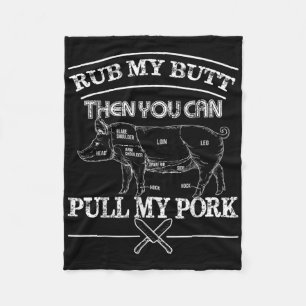 Cobertor De Velo Esfregue Meu Bumbum, Puxe Meu Porco Camiseta Funny