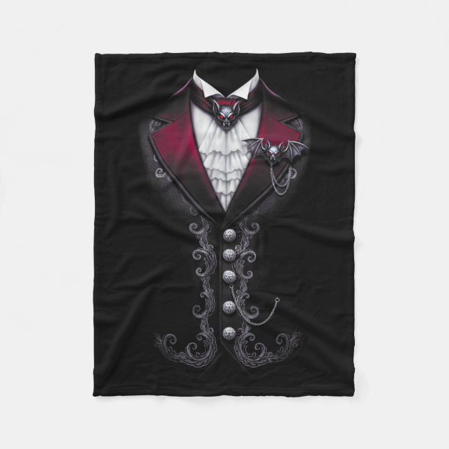 Cobertor De Velo Esmoquin de Vampiro Fantasia Divertida de Hallowee (Frente)