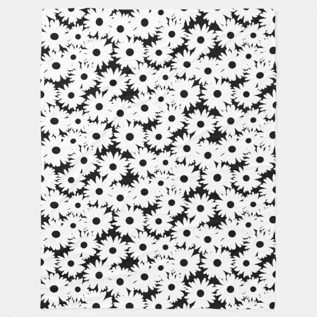 Cobertor De Velo Espaço Negativo é branco em preto (Frente)