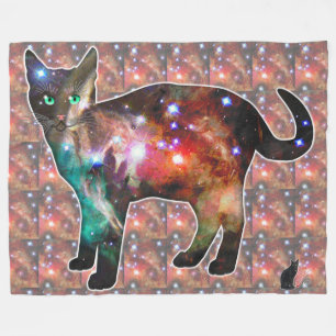 Cobertor De Velo Espaço Starburst no Gato