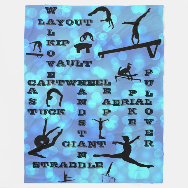 Cobertor De Velo Espadas Cruzadas de Ginástica Azul (Frente)