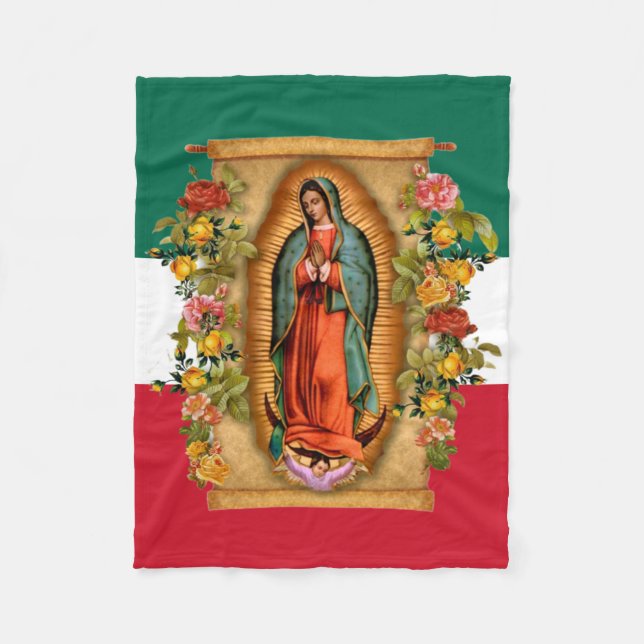 Cobertor De Velo Espanhola de Guadalupe, Religiosa Mexicana (Frente)