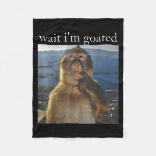 Cobertor De Velo Espera, sou Goated Macaco Pensativo Divertido Meme