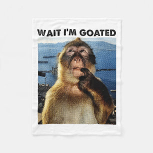 Cobertor De Velo Espera, sou Goated Y2k Macaco Pensativo Meme Engra