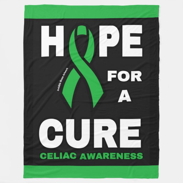 Cobertor De Velo Esperança Por Uma Cura... Celiac Fleece Blanket (Frente)