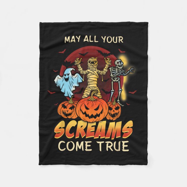 Cobertor De Velo Espetáculo Assustador Monstros Fantasma Engraçado  (Frente)