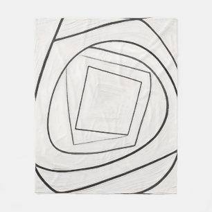 Cobertor De Velo Espiral Quadrada Abstrata Preto e Branco