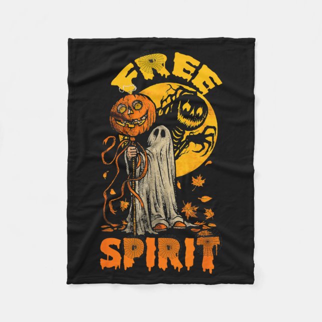 Cobertor De Velo Espírito Divertido para o Halloween (Frente)