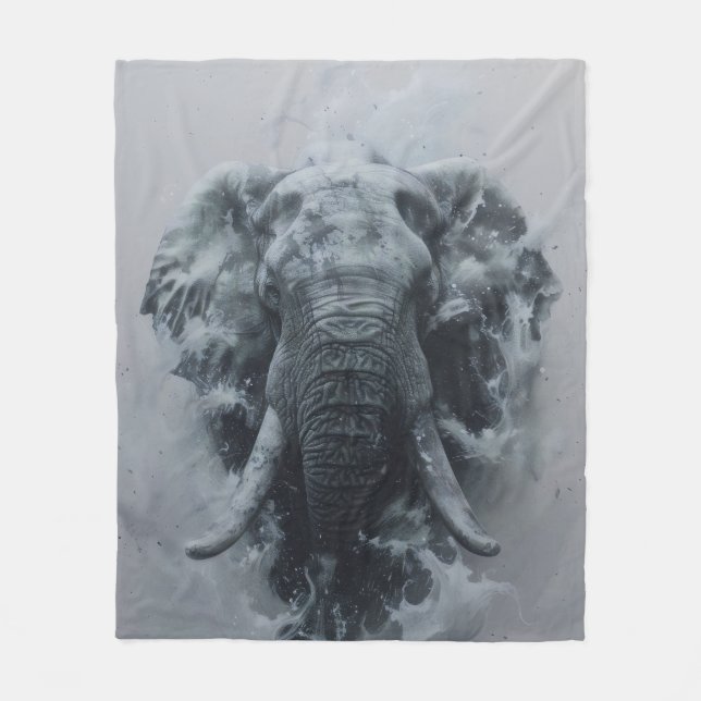 Cobertor De Velo Esplêndido Elefante Pintado no Splashdown (Frente)