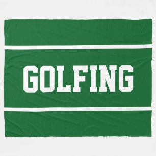 Cobertor De Velo Esporte GOLFING Texto Branco com Listras no Verde