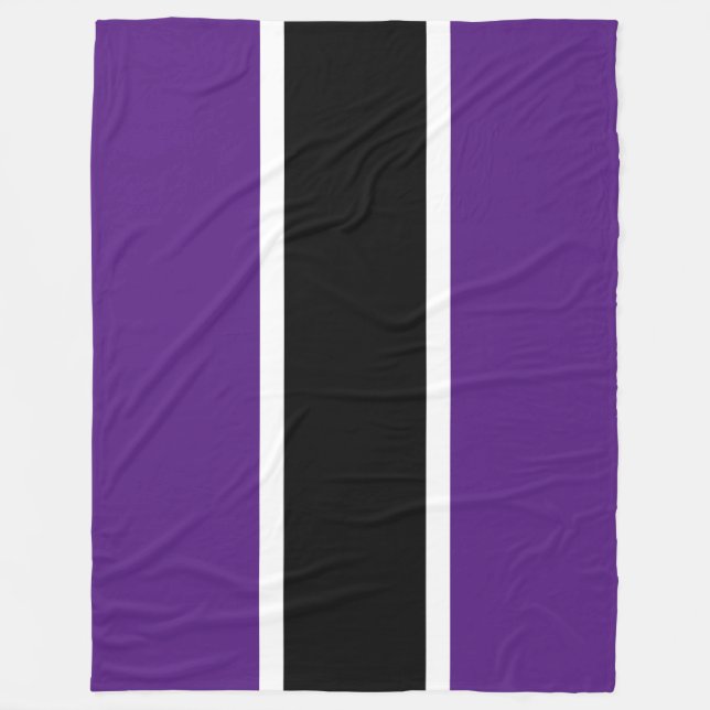 Cobertor De Velo Esportes Atléticos Black Royal Purple White Stripe (Frente)